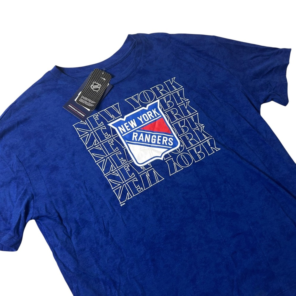 NWT New York Rangers NHL Fanatics Royal‎ Blue T Shirt Medium Hockey Tee